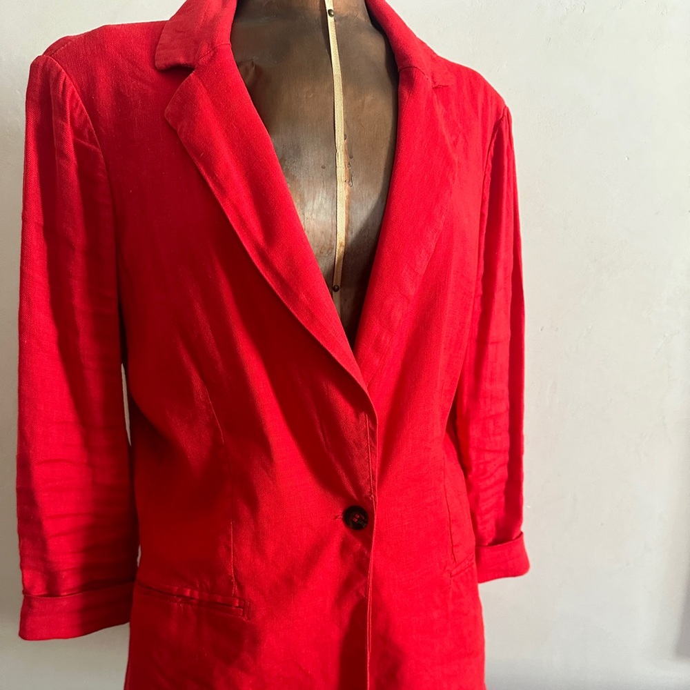 Anthroplogie Level 99 Red Blazer Size M